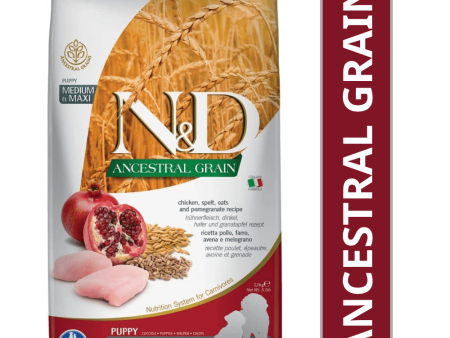 Farmina N&D Chicken & Pomegranate Ancestral Grain Puppy Medium Maxi Dog Dry Food Online Sale