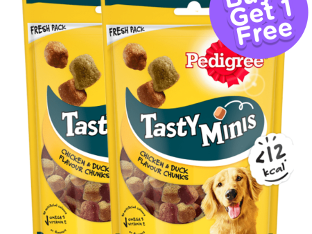 Pedigree Tasty Minis Cubes Chicken & Duck Flavour Chunks Adult Dog Treats (Buy 1 Get 1) (Limited Shelf Life) Hot on Sale