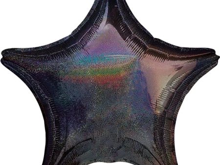 Holographic Star Black Dazzler Foil Balloon Online now