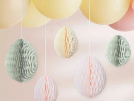 Ginger Ray Pastel Honeycomb Hanging Easter Egg Decorations Online Sale