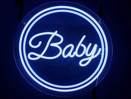 Blue Baby LED Neon Light Sign Hire Online now