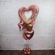 Custom Rose Gold Heart Balloon Bouquet Discount