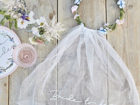 Ginger Ray Boho Bride Headband with Embroidered Veil Online