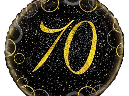 Glitz Gold 70th Birthday Foil Balloon For Cheap