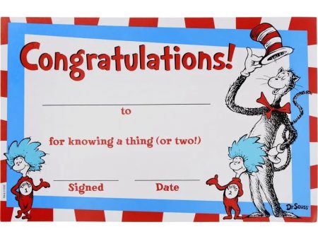 Dr Seuss Congratulations Certificates - Pack of 36 Online now