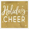 Gold Holiday Cheer Napkins - Beverage 20 Pkt Sale