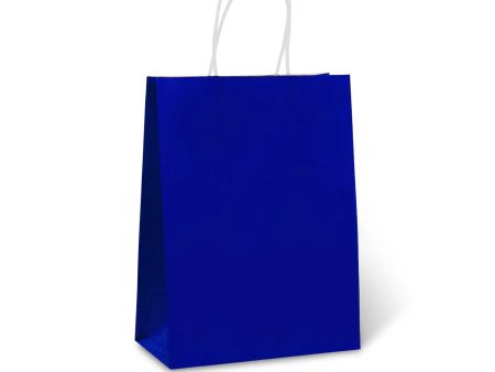 Dark Blue Paper Bag with Handles For Discount