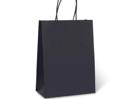 Black Paper Bag with Handles Supply