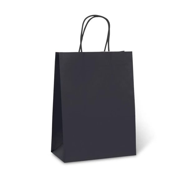 Black Paper Bag with Handles Supply