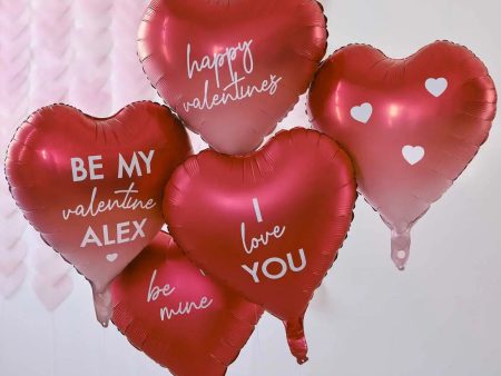 Ginger Ray Customisable Heart Valentines Balloons For Cheap