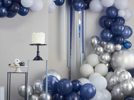 Ginger Ray Luxe Silver Navy & Blue Balloon Arch Kit Online Hot Sale