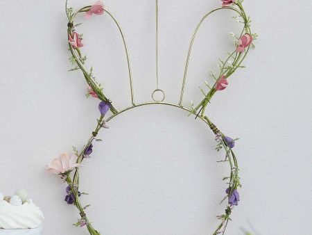 Ginger Ray Contemporary Easter Bunny Wreath with Foliage Fashion