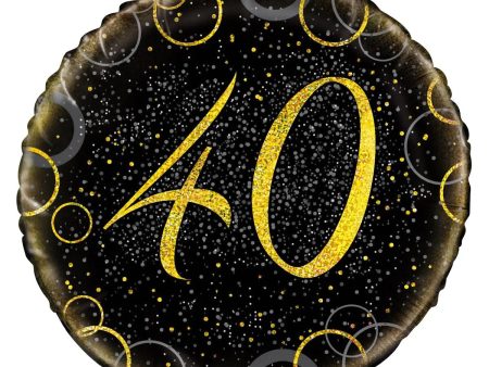 Glitz Gold 40th Birthday Foil Balloon For Sale