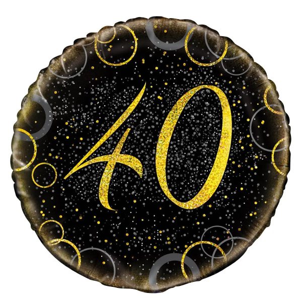 Glitz Gold 40th Birthday Foil Balloon For Sale