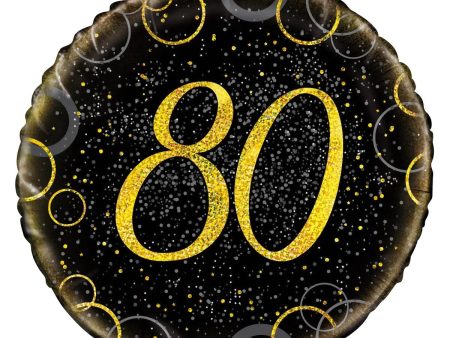 Glitz Gold 80th Birthday Foil Balloon on Sale