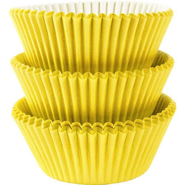 Yellow Cupcake Cases - 75 Pkt Supply