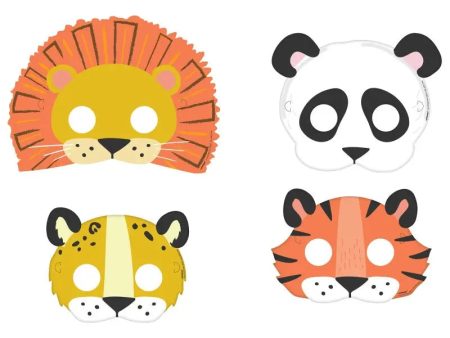 Get Wild Jungle Paper Masks - 8 Pkt For Sale