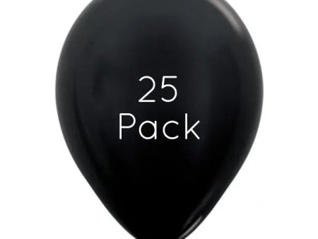 Metallic Black Balloons - 25 Pkt Online