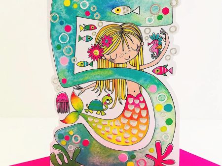 Rachel Ellen 5 Today Mermaid Birthday Card Fashion