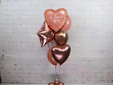 Rose Gold I Love You Balloon Bouquet Online