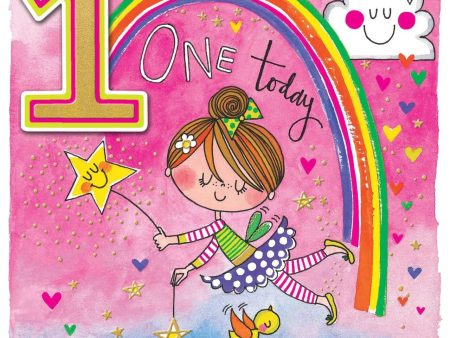 Rachel Ellen 1 Today Fairy & Rainbow Birthday Card Discount