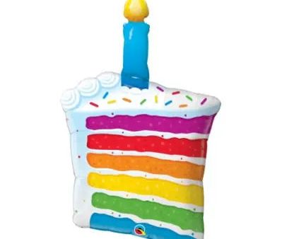 Rainbow Cake & Candle SuperShape Foil Balloon Discount