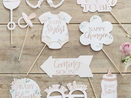 Ginger Ray Baby in Bloom Floral Baby Shower Photo Booth Props Sale