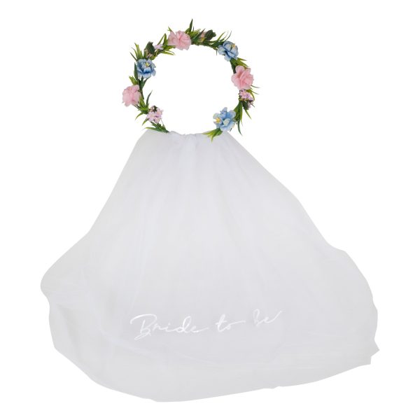 Ginger Ray Boho Bride Headband with Embroidered Veil Online