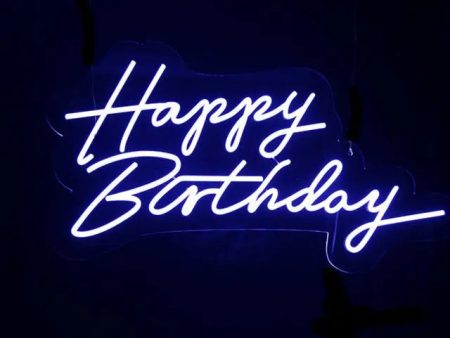 Script Happy Birthday LED Neon Sign Hire Cheap