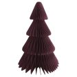 Burgundy Christmas Tree Honeycomb Decoration - 20cm For Cheap