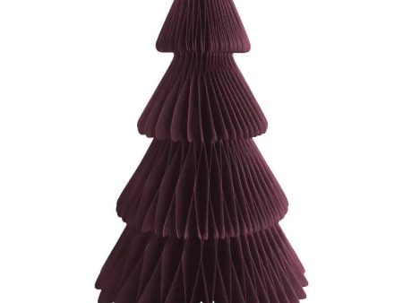 Burgundy Christmas Tree Honeycomb Decoration - 20cm For Cheap