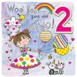 Rachel Ellen Girl with Balloons 2nd Birthday Card Fashion