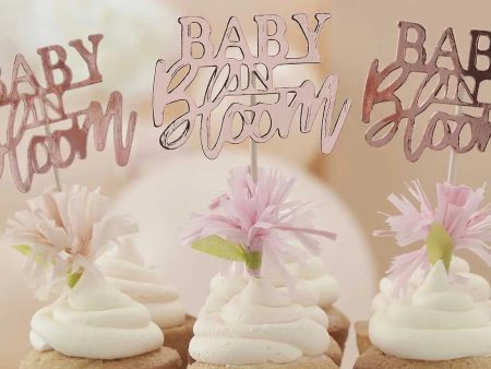 Ginger Ray Baby In Bloom Baby Shower Cupcake Toppers - 12 Pkt Fashion