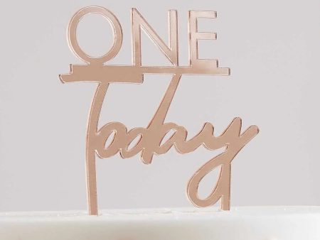 Ginger Ray Rose Gold One Today 1st Birthday Cake Topper Discount