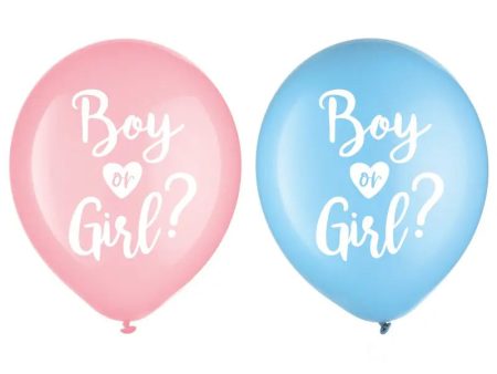 The Big Reveal Boy or Girl Balloons - Pack of 15 Online now