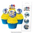 Sonic The Hedgehog Edible Wafer Cupcake Toppers - 16 Pkt Fashion