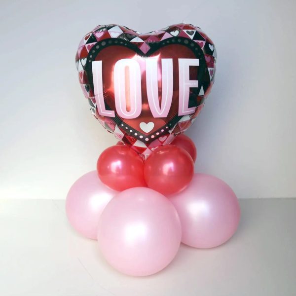 Geometric Love Valentines Mini Balloon Sculpture Fashion