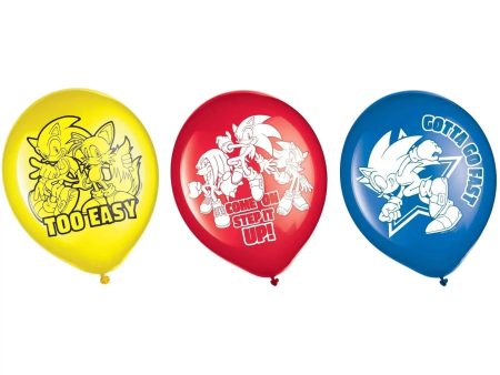 Sonic the Hedgehog Balloons - 6 Pkt Online Hot Sale