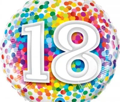 Rainbow Confetti 18th Foil Balloon Hot on Sale