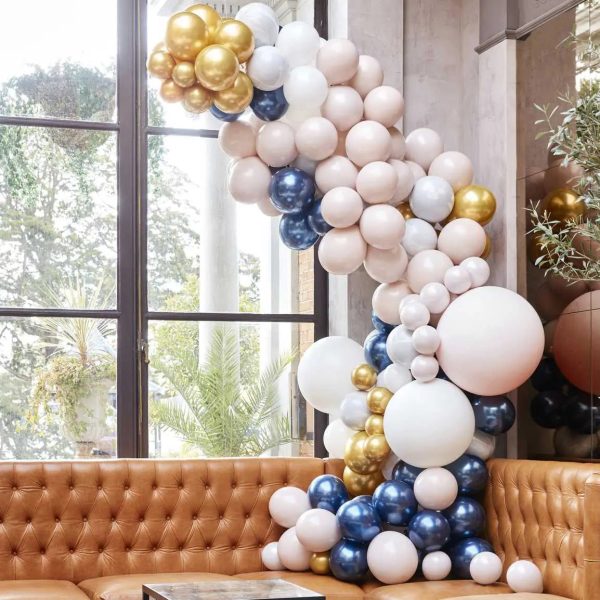 Ginger Ray Luxe Marble Navy & Gold Chrome Balloon Arch Kit Discount