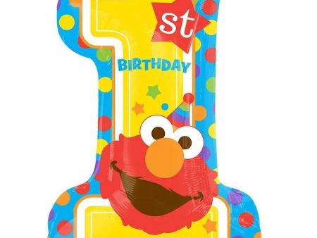 Sesame Street Elmo 1st Birthday SuperShape Foil Balloon Hot on Sale