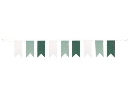 Green & White Felt Pennant Banner For Discount