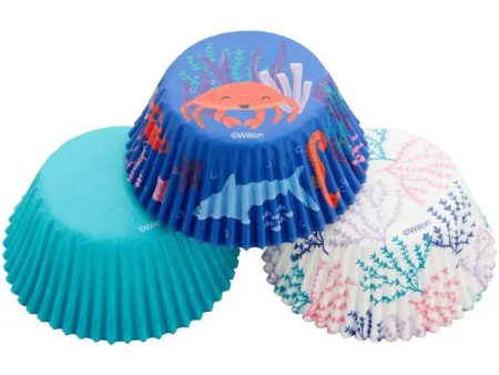 Wilton Ocean Life Cupcake Papers - 75 Pkt Sale