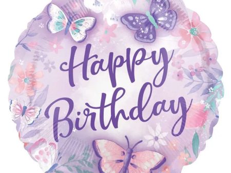 Butterfly Flutters Happy Birthday Foil Balloon Hot on Sale