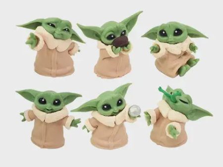 Baby Yoda Characters Cake Topper Set - 6 Pkt Cheap