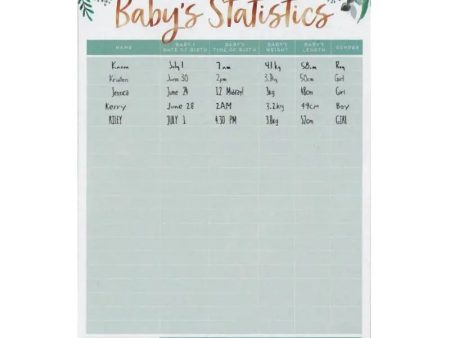 Guess Baby s Statistics Baby Shower Game Sale