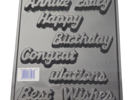 Script Greetings Chocolate Mould #114 Online Hot Sale