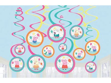 Peppa Pig Confetti Party Hanging Swirl Decorations For Sale