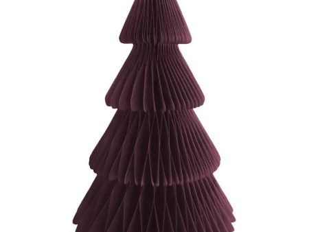 Burgundy Christmas Tree Honeycomb Decoration - 35cm Cheap