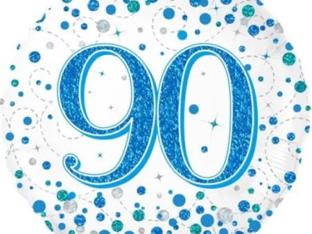 Sparkling Blue Fizz 90th Foil Balloon Hot on Sale